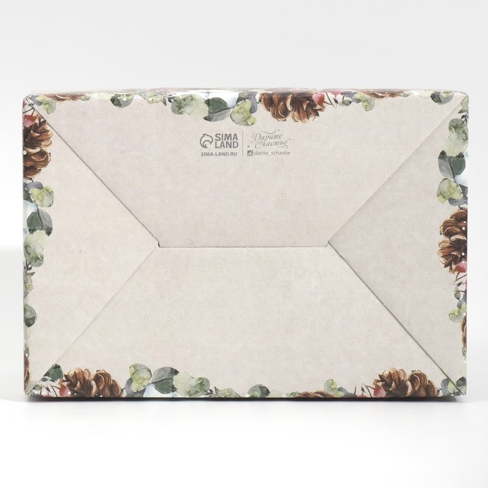 Коробка подарочная новогодняя складная «Новогодняя акварель», 22 х 15 х 10 см, Новый год Коробка подарочная новогодняя складная «Новогодняя акварель», 22 х 15 х 10 см, Новый год