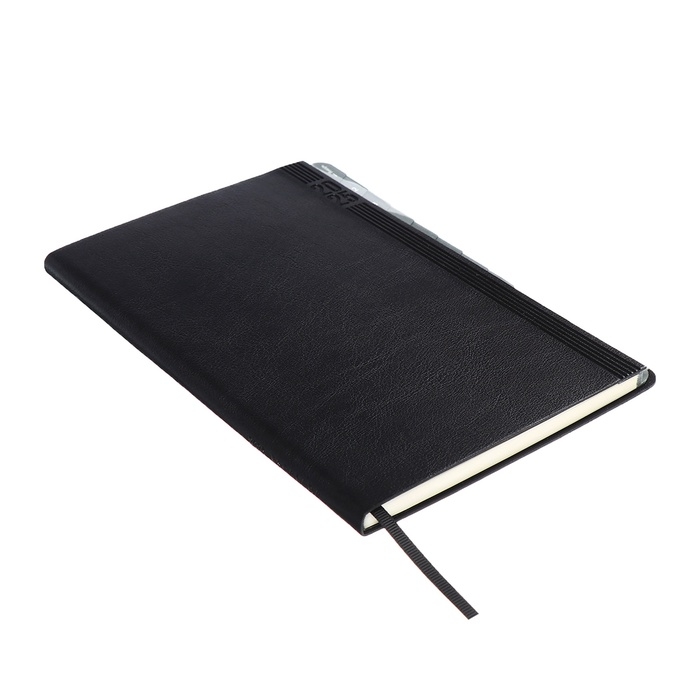 Еженедельник датир 2025г мягк обл иск кож А5 80л ESCALADA, бл тис, кр бл 70 г/м², чёрный Еженедельник датир 2025г мягк обл иск кож А5 80л ESCALADA, бл тис, кр бл 70 г/м², чёрный