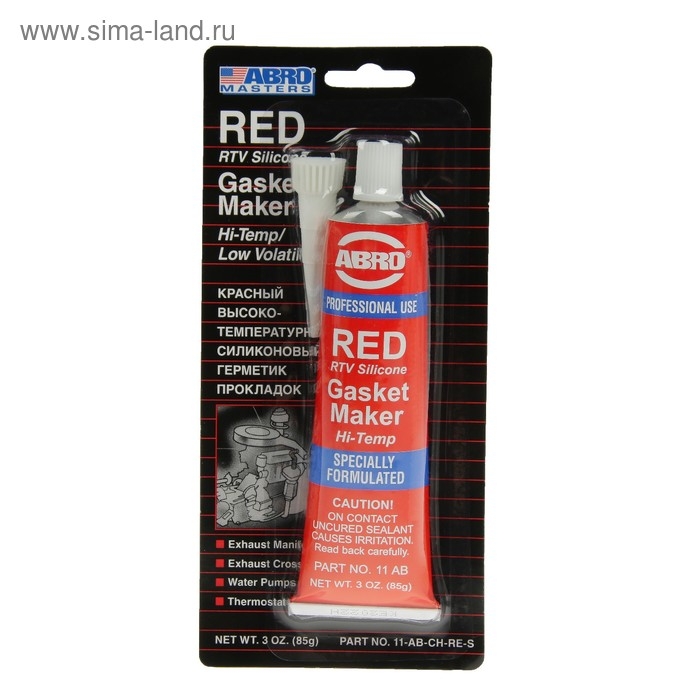 Герметик прокладок ABRO MASTERS красный, силиконовый, высокотемпературный, 85 г, 11-AB-CH-RE-S Герметик прокладок ABRO MASTERS красный, силиконовый, высокотемпературный, 85 г, 11-AB-CH-RE-S
