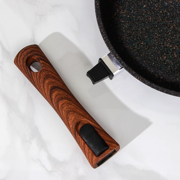 Сковорода Granit ultra blue, d=24 см, съёмная ручка, антипригарное покрытие, цвет чёрный Сковорода Granit ultra blue, d=24 см, съёмная ручка, антипригарное покрытие, цвет чёрный