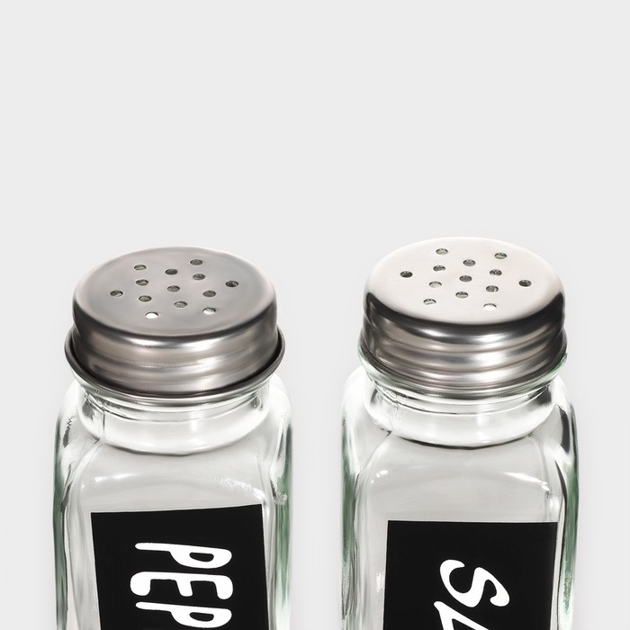 Набор для специй из стекла Доляна «Стиль», 2 предмета: солонка 50 мл, перечница 50 мл, h=7 см Набор для специй из стекла Доляна «Стиль», 2 предмета: солонка 50 мл, перечница 50 мл, h=7 см
