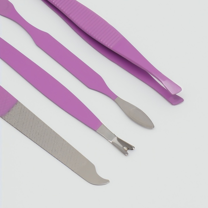 Набор маникюрный, 7 предметов, в футляре, цвет сиреневый Набор маникюрный, 7 предметов, в футляре, цвет сиреневый