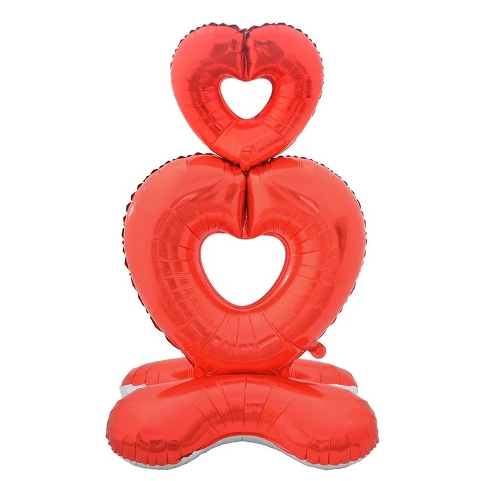 Шар фольгированный 55 Шар фольгированный 55" «Большое красное сердце на подставке», под воздух