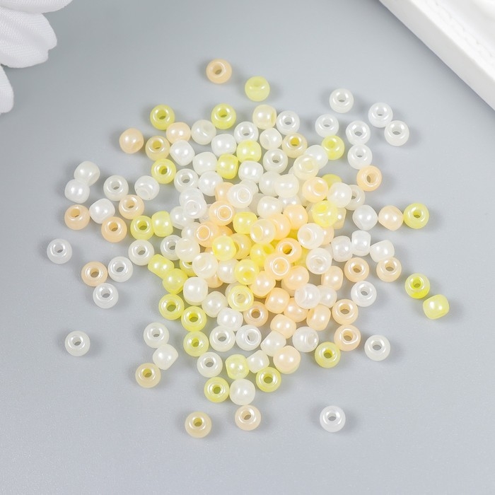 Бисер стекло 6/0  Бисер стекло 6/0 "Жёлтый меланж" 10 гр