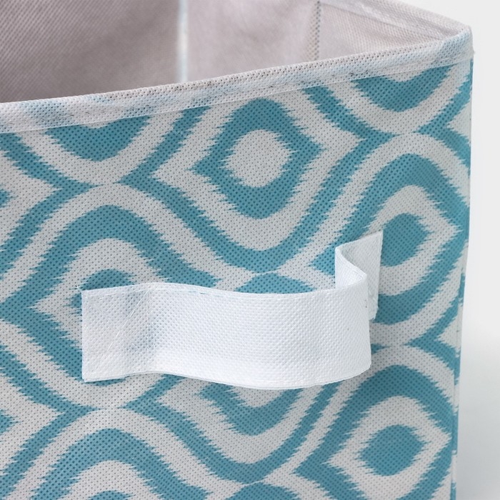 Короб для хранения Доляна «Лагуна», 19×19×19 см, цвет бирюзовый