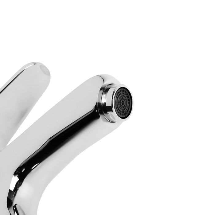 Смеситель для раковины ZEIN Z3411, однорычажный, на гайке, картридж керамика 35 мм, серый Смеситель для раковины ZEIN Z3411, однорычажный, на гайке, картридж керамика 35 мм, серый