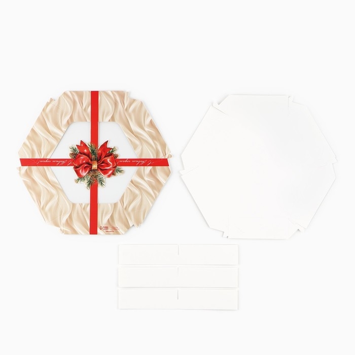 Коробка складная «Новогодний бант», 23 х 23х 4 см, Новый год Коробка складная «Новогодний бант», 23 х 23х 4 см, Новый год