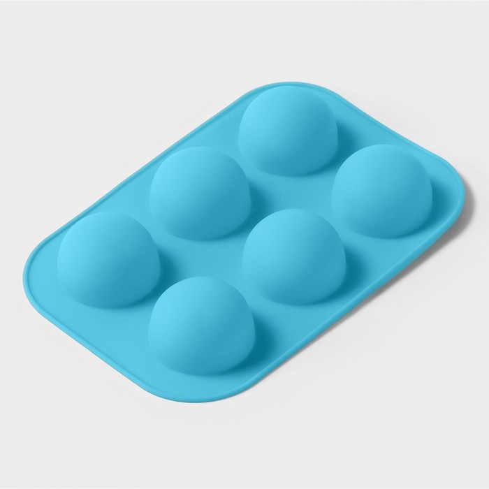 Форма для выпечки Доляна &laquo;Полусферы&raquo;, силикон, 24&times;16 см, 6 ячеек, d=5,5 см, цвет МИКС