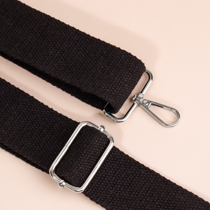 Ручка для сумки, стропа, 139 ± 3 × 3,8 см, цвет чёрный