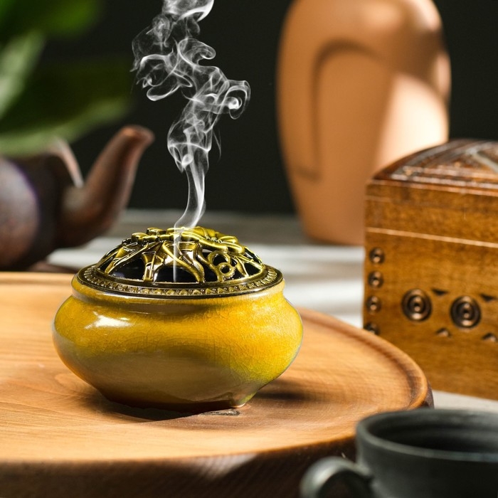 Курильница для любых благовоний  Курильница для любых благовоний "Авантюрин" керамическая, микс