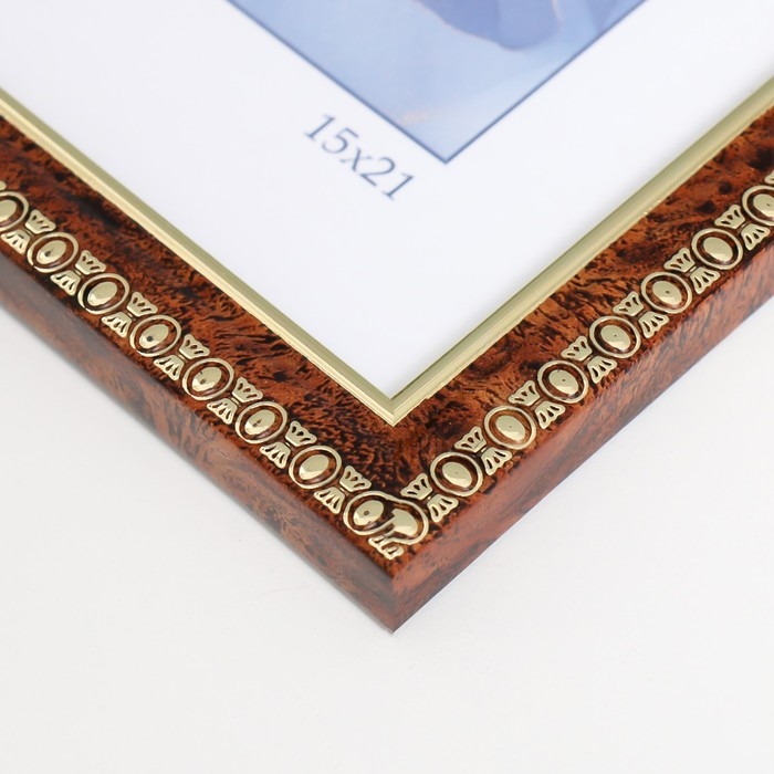Фоторамка пластик Фоторамка пластик "Камея" 15х21 см, карельская берёза