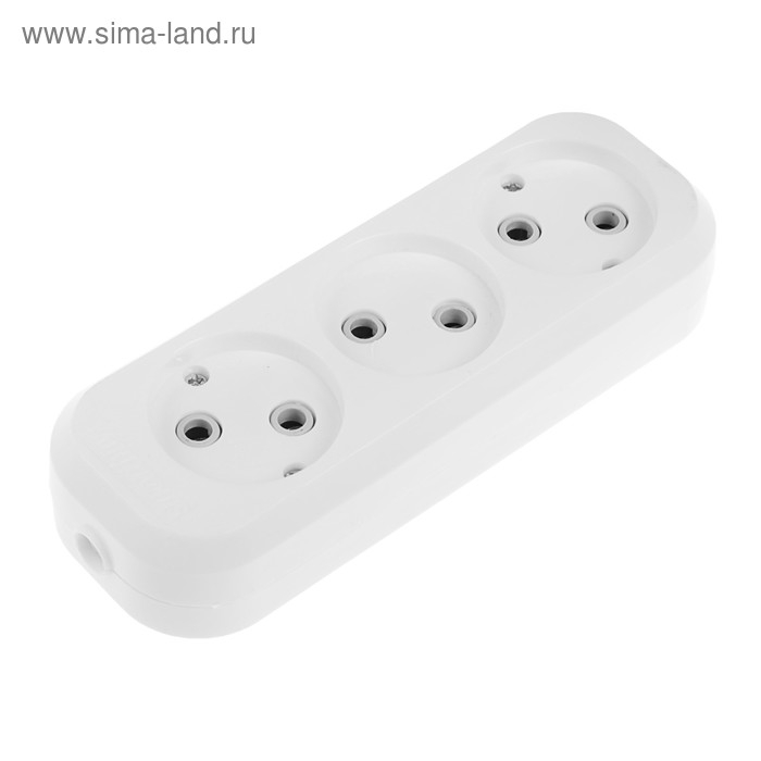 Колодка Smartbuy, 3 розетки, 10 А, 2200 Вт, без з/к, белая Колодка Smartbuy, 3 розетки, 10 А, 2200 Вт, без з/к, белая