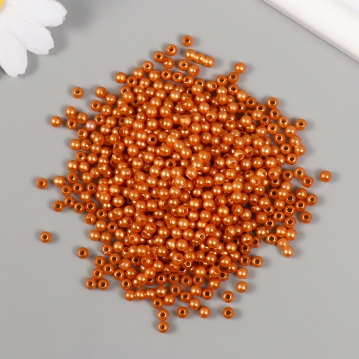 Набор бусин Набор бусин "Жемчуг" d 4 мм, 250 гр, тёмно-бежевый