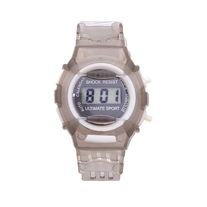 Часы наручные электронные детские, ремешок силикон, серые Часы наручные электронные детские, ремешок силикон, серые