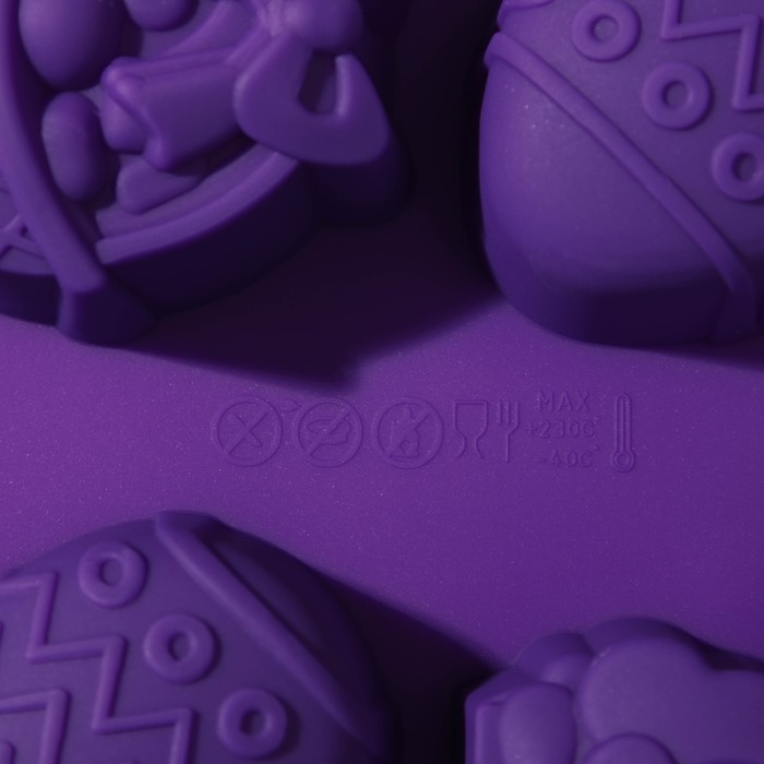 Форма для выпечки Доляна «Пасха», силикон, 29×17 см, 8 ячеек (6,5×5,2 см), цвет МИКС Форма для выпечки Доляна «Пасха», силикон, 29×17 см, 8 ячеек (6,5×5,2 см), цвет МИКС