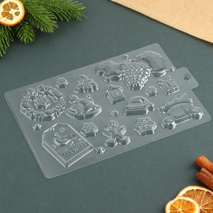 Новый год. Форма для шоколада «Новогодние традиции», 21 х 14 см Новый год. Форма для шоколада «Новогодние традиции», 21 х 14 см