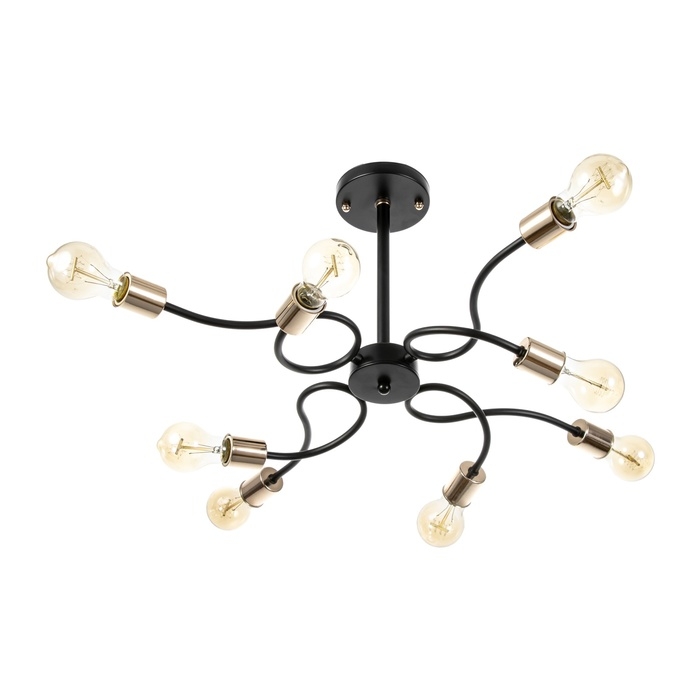 Люстра Люстра "Рипли" 8хЕ27 40Вт черно-золотой 60х60х40 см