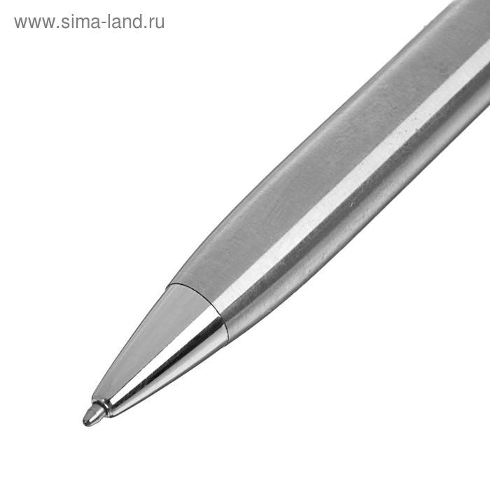 Ручка подарочная, шариковая "Стиль" в кожзам футляре, поворотная, стальной корпус