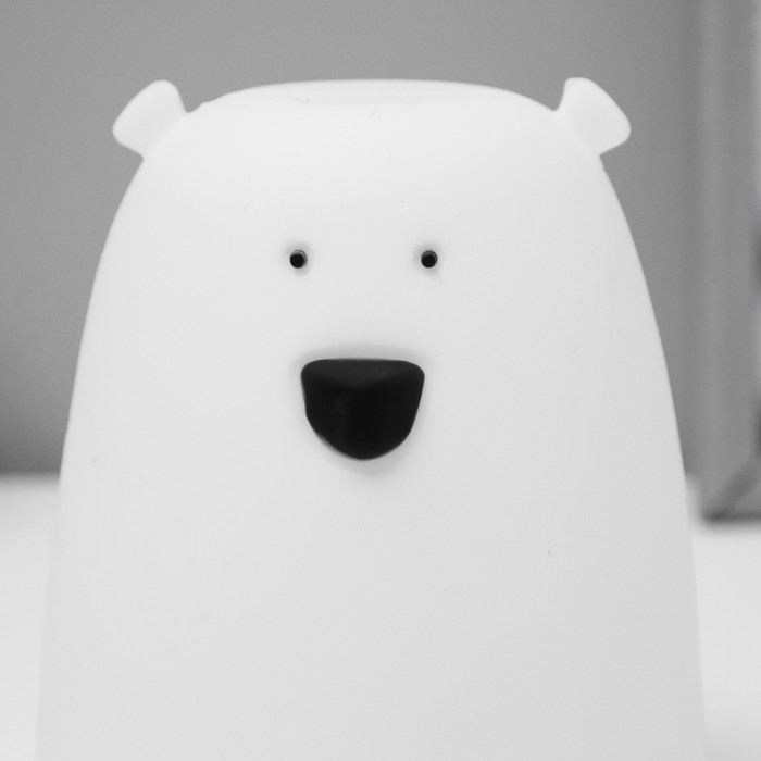 Ночник Ночник "Антистресс мякиш мишка" LED RGB от батареек 3ААА 9х9х10,5 см RISALUX