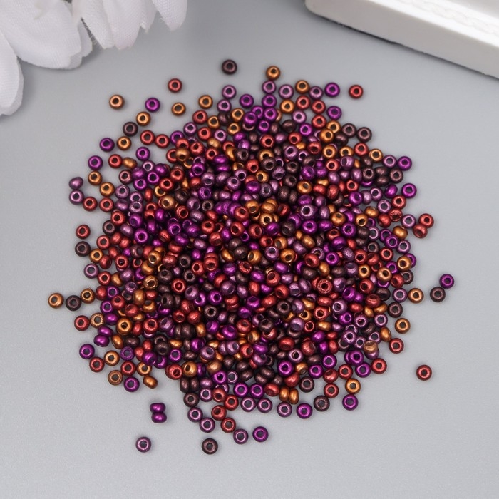 Бисер стекло 11/0  Бисер стекло 11/0 "Металлик. Меланж. Фиолетово-кофейный" 10 гр