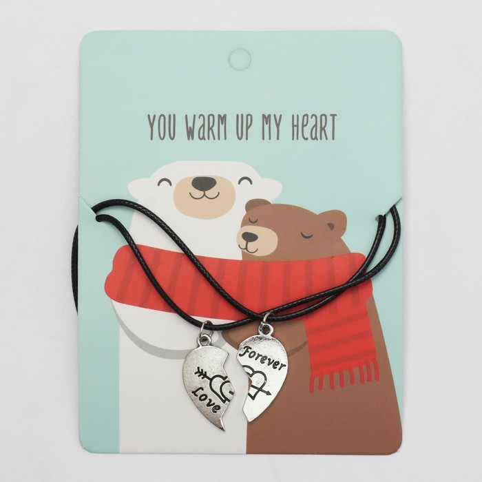 Новый год! Кулоны «Неразлучники» love forever, цвет серебро, 40 см Новый год! Кулоны «Неразлучники» love forever, цвет серебро, 40 см