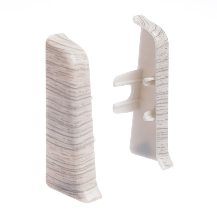 Торцевые (пара) для плинтуса 55мм Торцевые (пара) для плинтуса 55мм "Деконика", 253 Ясень серый