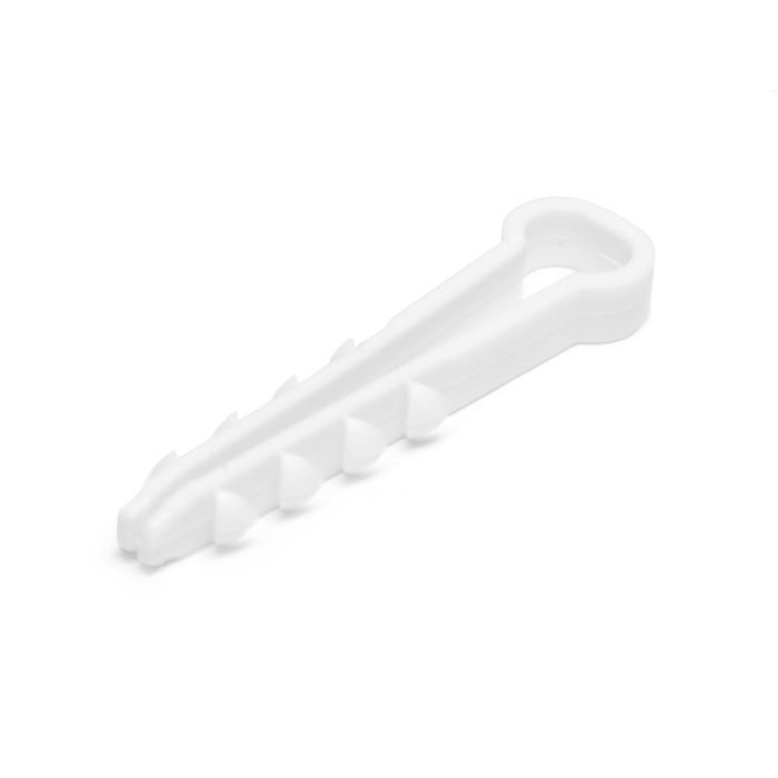 Дюбель-хомут ТУНДРА, для плоского кабеля, нейлоновый, 8 мм, белый, 100 шт