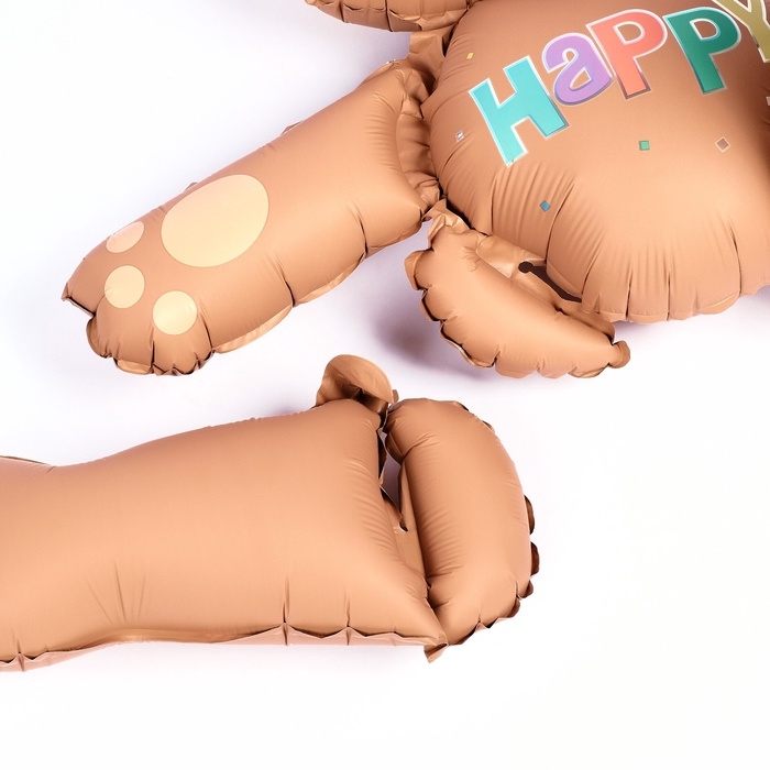 Шар фольгированный 30 Шар фольгированный 30" «Счастливый мишка», матовый, цвет бежевый