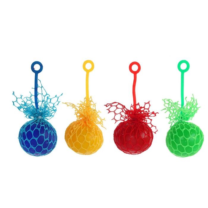 Мялка в сетке, с хвостиком, цвета МИКС Мялка в сетке, с хвостиком, цвета МИКС