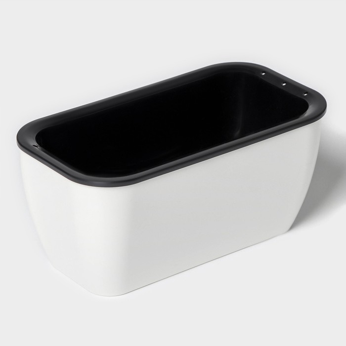 Кашпо для цветов прямоугольное Доляна «Глянец», 900 мл, 18,5×10×8 см, цвет чёрный/белый Кашпо для цветов прямоугольное Доляна «Глянец», 900 мл, 18,5×10×8 см, цвет чёрный/белый