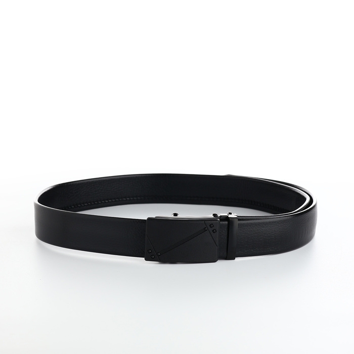 Ремень мужской, ширина 3,5 см, пряжка автомат, цвет чёрный Ремень мужской, ширина 3,5 см, пряжка автомат, цвет чёрный