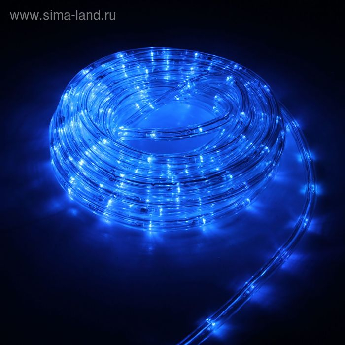 Световой шнур Luazon Lighting 10 мм, IP65, 5 м, 24 LED/м, 220 В, 8 режимов, свечение синее Световой шнур Luazon Lighting 10 мм, IP65, 5 м, 24 LED/м, 220 В, 8 режимов, свечение синее