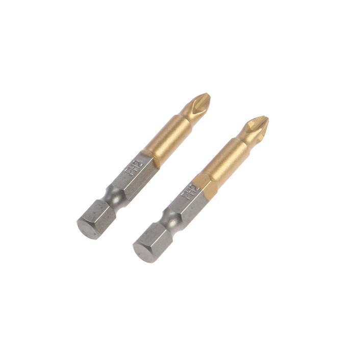 Биты ТУНДРА, намагниченные, сталь S2, 58-60 HRC, TiN, PH2 х 50 мм, 2 шт. Биты ТУНДРА, намагниченные, сталь S2, 58-60 HRC, TiN, PH2 х 50 мм, 2 шт.