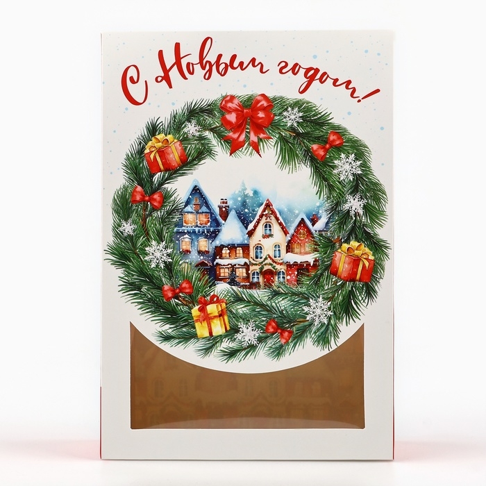 Коробка подарочная новогодняя складная «Снежный город», 15 х 7 х 22 см, Новый год Коробка подарочная новогодняя складная «Снежный город», 15 х 7 х 22 см, Новый год