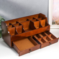 Шкатулка дерево для украшений и косметики 2 ящика коричневая 35х16,5х17 см Шкатулка дерево для украшений и косметики 2 ящика коричневая 35х16,5х17 см