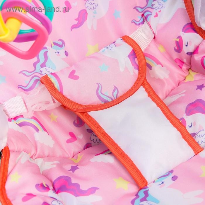 Шезлонг - качалка для новорождённых «Волшебная пони», игровая дуга, игрушки МИКС Шезлонг - качалка для новорождённых «Волшебная пони», игровая дуга, игрушки МИКС