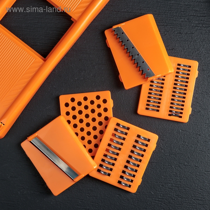 Овощерезка, с 5 насадками, 32 см, цвет оранжевый Овощерезка, с 5 насадками, 32 см, цвет оранжевый