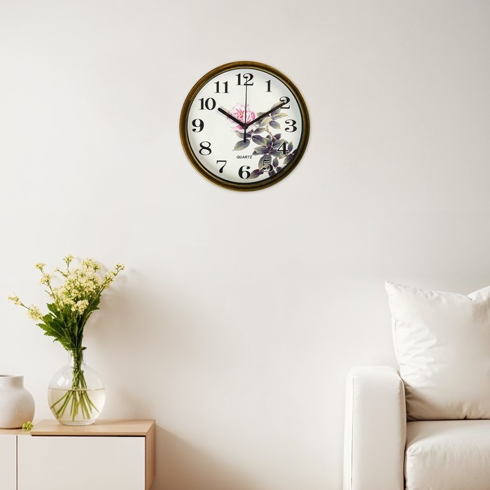Часы настенные Часы настенные "Роза", d-20 см, дискретный ход