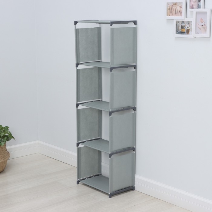 Стеллаж для хранения многофункциональный LaDо́m, 41×27×125 см, цвет серый Стеллаж для хранения многофункциональный LaDо́m, 41×27×125 см, цвет серый