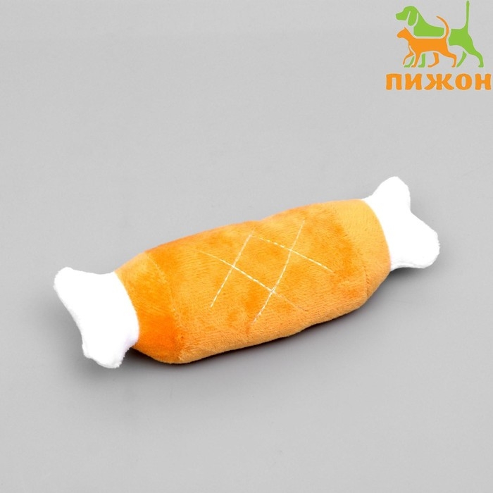 Игрушка для собак Игрушка для собак "Мягкая косточка" с пищалкой, 19 см, коричневая