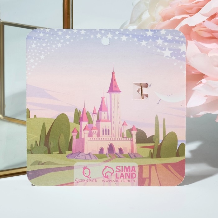 Брошь «Фея» на сердечке, цвет бело-розовый в золоте Брошь «Фея» на сердечке, цвет бело-розовый в золоте