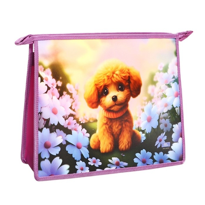 Папка для тетрадей А4, 325 х 230 х 55 мм, молния сверху, пластиковая, ПМ-А4-29 Calligrata  Папка для тетрадей А4, 325 х 230 х 55 мм, молния сверху, пластиковая, ПМ-А4-29 Calligrata "Пушистик"