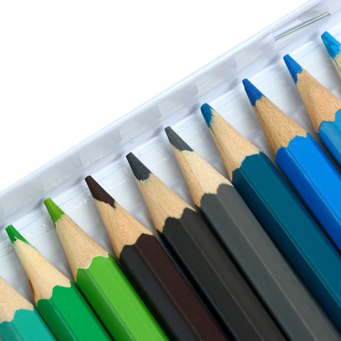 Карандаши 50 цветов, в металлическом пенале, корпус шестигранный, заточенные Карандаши 50 цветов, в металлическом пенале, корпус шестигранный, заточенные