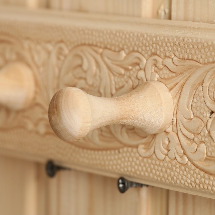 Вешалка Вешалка "Классика" 2 крючка, липа, 20х2,5х6,5 см Русские узоры