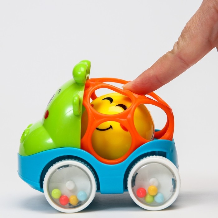 Машинка - погремушка «Жирафик», с эластичными элементами, Крошка Я Машинка - погремушка «Жирафик», с эластичными элементами, Крошка Я