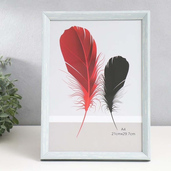 Фоторамка пластик формат А4 Фоторамка пластик формат А4 "Скандинавия" серо-голубая 32х23,5 см