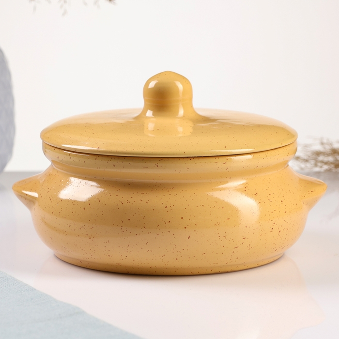 Горшок керамический для запекания  Горшок керамический для запекания "Борисовский" 0,7л / 15х9см, каракум