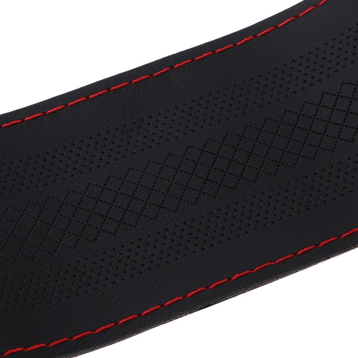 Оплетка на руль TORSO, 38 см, искусственная кожа, узор, красная нить Оплетка на руль TORSO, 38 см, искусственная кожа, узор, красная нить