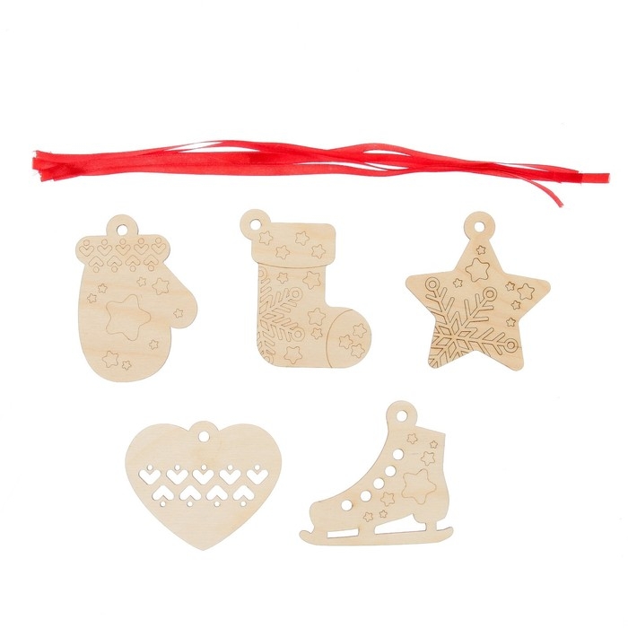 Набор для творчества &laquo;Роспись по дереву&raquo; 5 шт., с ленточкой