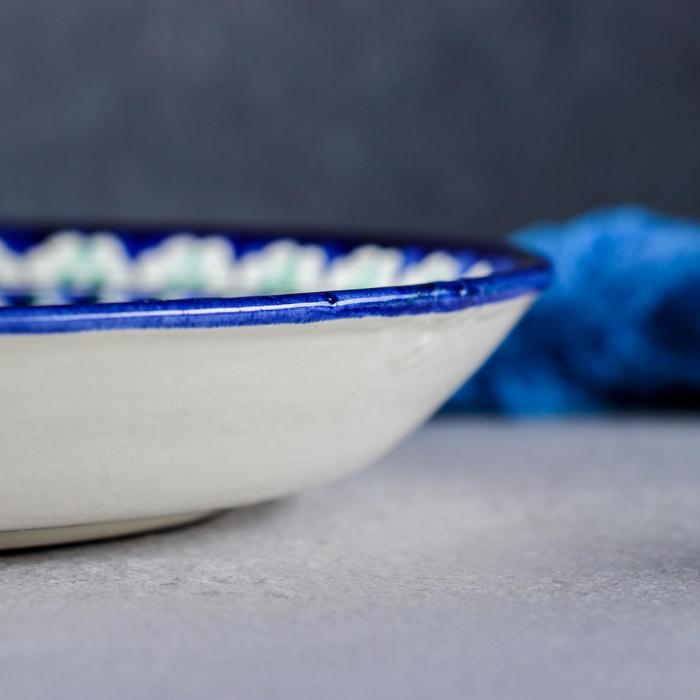 Ляган Риштанская Керамика  Ляган Риштанская Керамика "Узоры", 25 см, синий